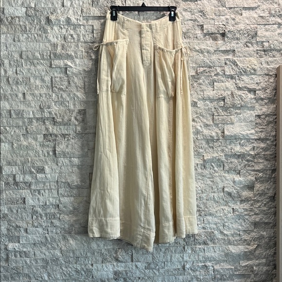 Free People Cream Wide-Leg Pants - Picture 6 of 13